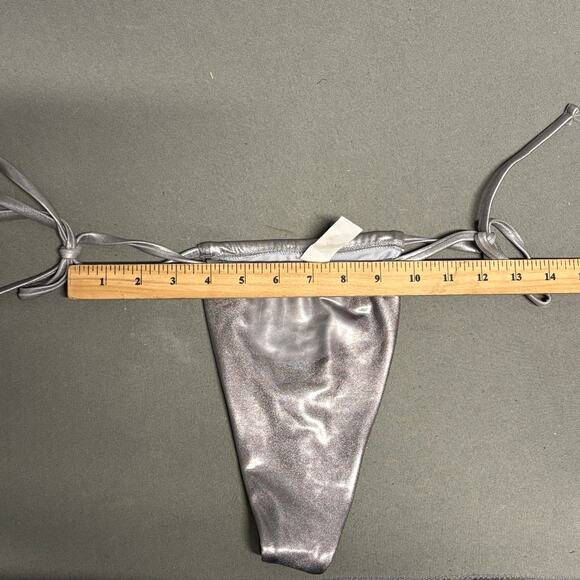 superdown Women's Silver Danae Tie Side Bikini Bottoms M‎ - Picture 11 of 12